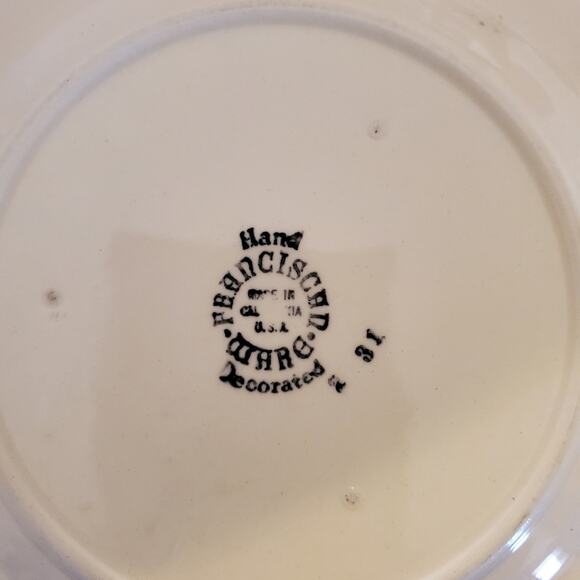 2 Vintage Franciscan Pottery Apple Motif 8" Dessert Plates Cottagecore - Picture 4 of 5